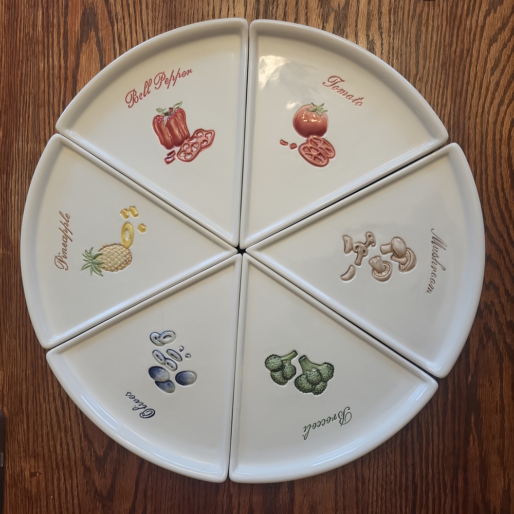 Pottery Barn Pizza Slice Plates (Set of 6)